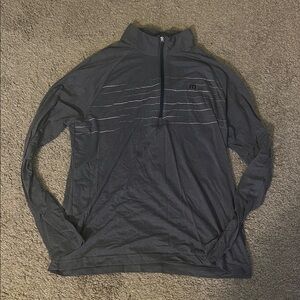 Gray Long Sleeve Quarter-Zip Pullover